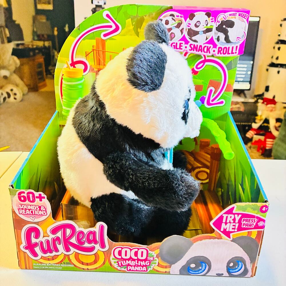FurReal Coco The Tumbling Panda Interactive Plush 28166 60+ Sounds Box 2025